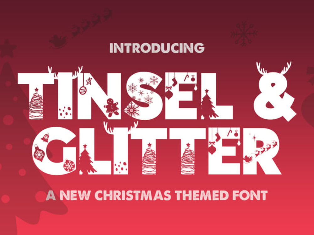 Tinsel & Glitter Silhouette Font