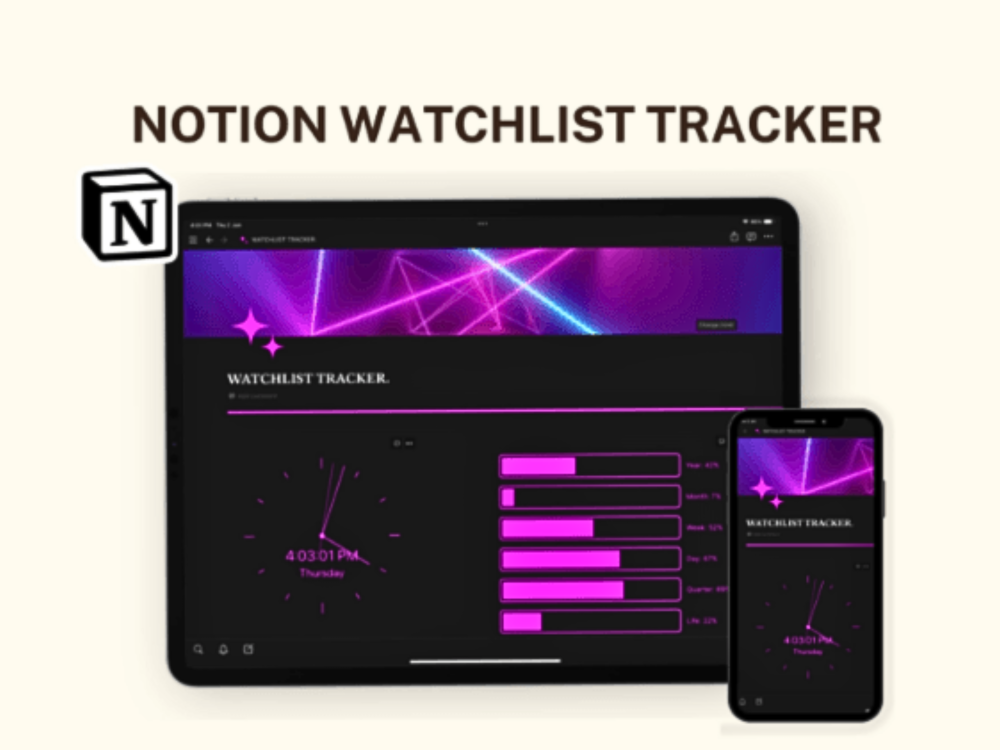 Notion Template Movie, Notion Planner