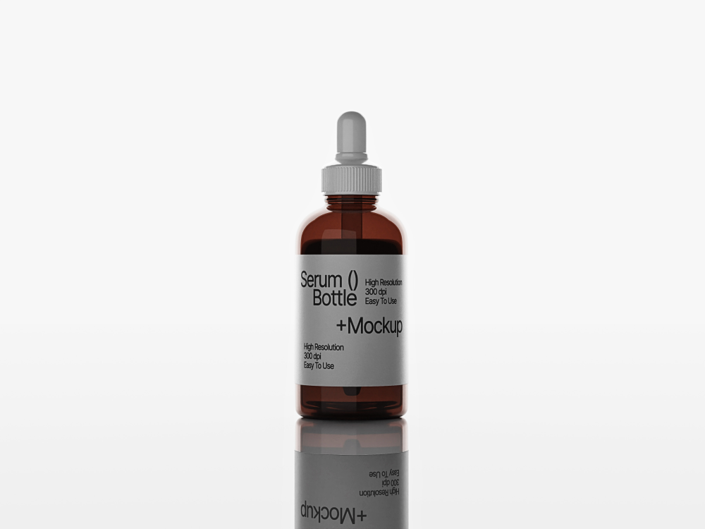 Dropped Serum Bottle Mockup