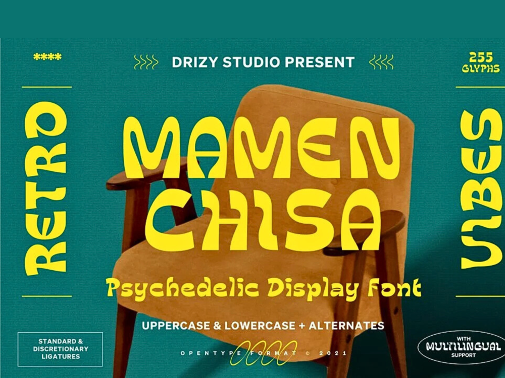 Mamenchisa – Psychedelic Display Font