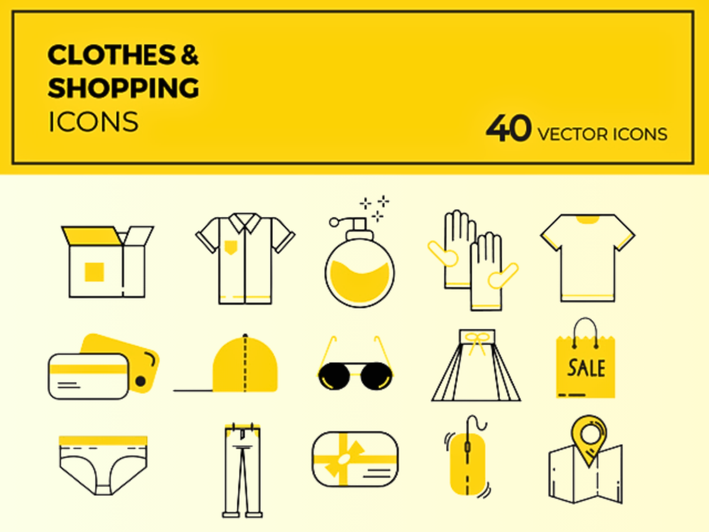40 Cloths & Shopping Icons