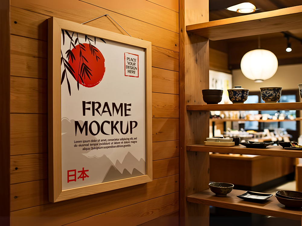 Japanese Decoration Frame Mockup