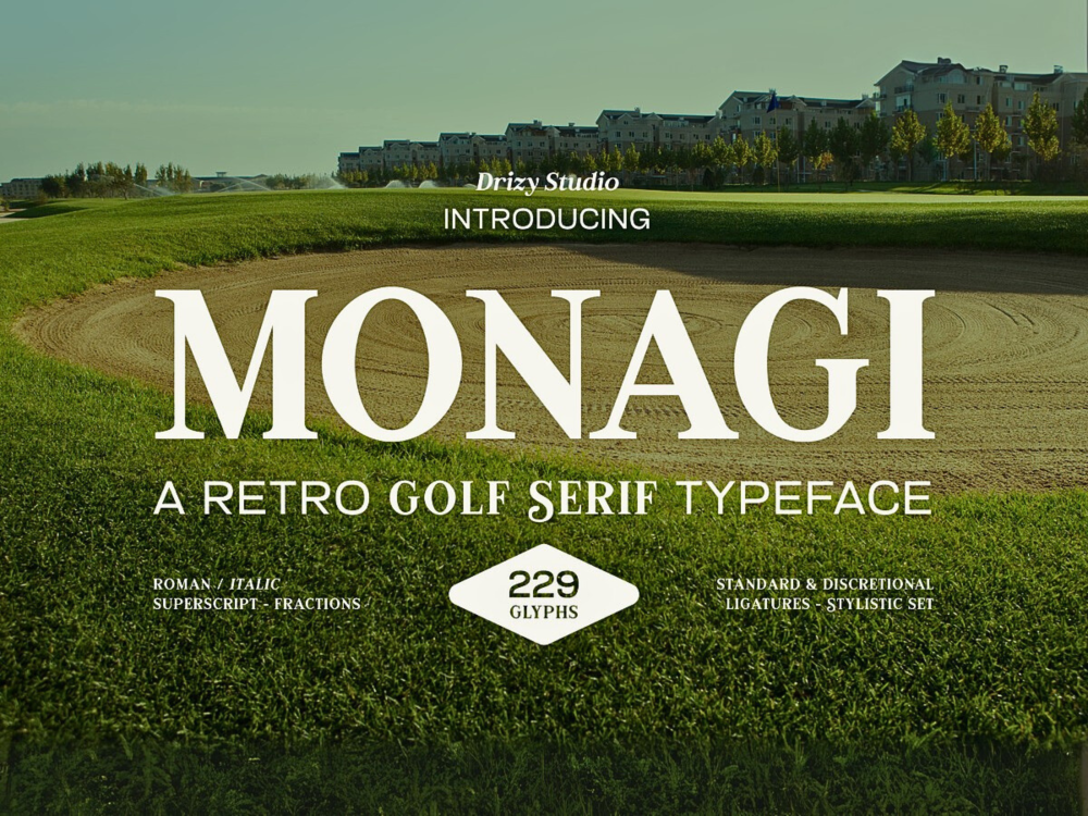 Monagi – Retro Golf Serif Font