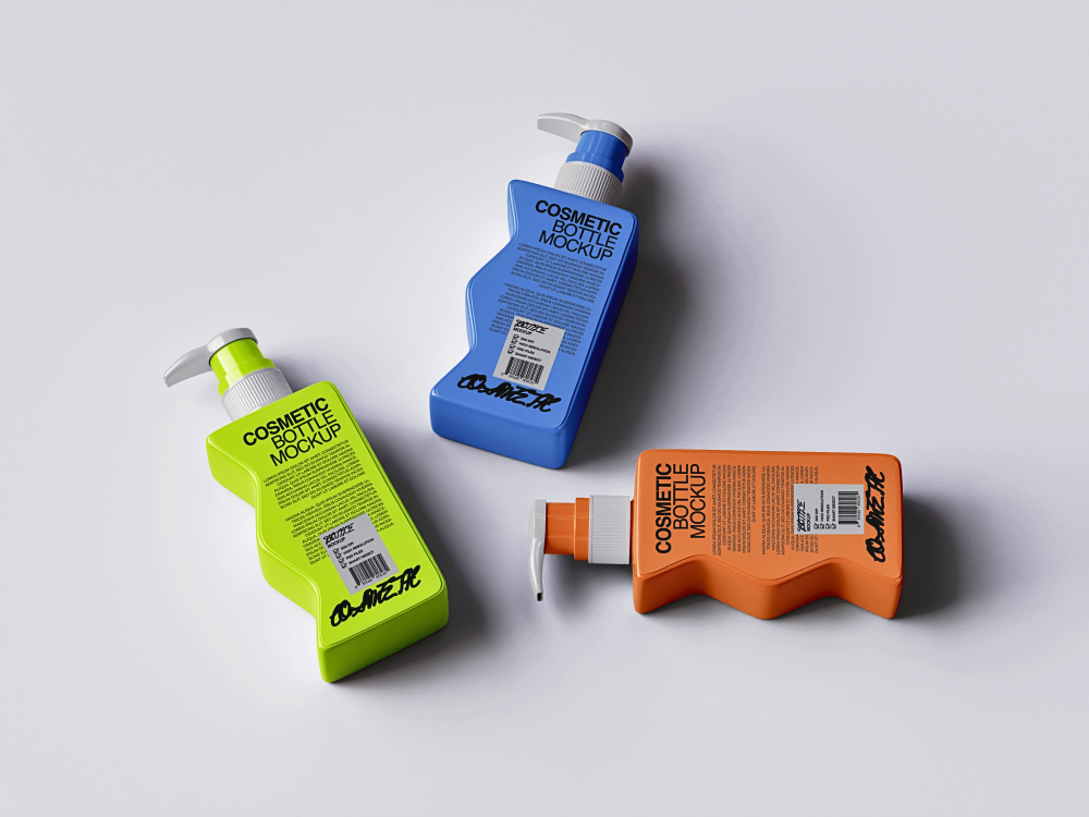 PUMP COSMETIC BOTTLE MOCKUP