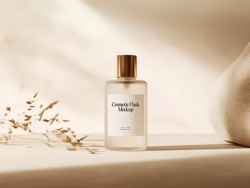 Cosmetic Flask Bottle Mockup